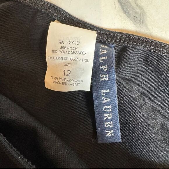 Ralph Lauren | 12 | Black Swim Bottom faux tie bottom swim suit - Picture 4 of 5